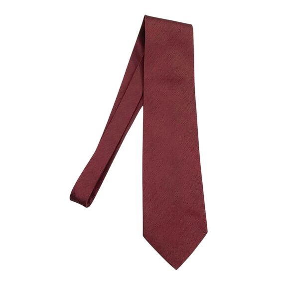 Balenciaga Paris Tie Mens Burgundy 100% Silk Narrow Luxury Designer Office Work - Picture 3 of 11